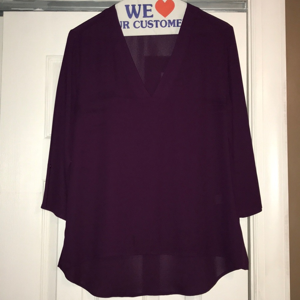 Express 3/4 sleeve purple shirt. Size XS.